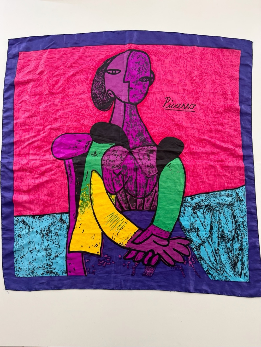 Vintage Picasso Seated Woman Print Scarf